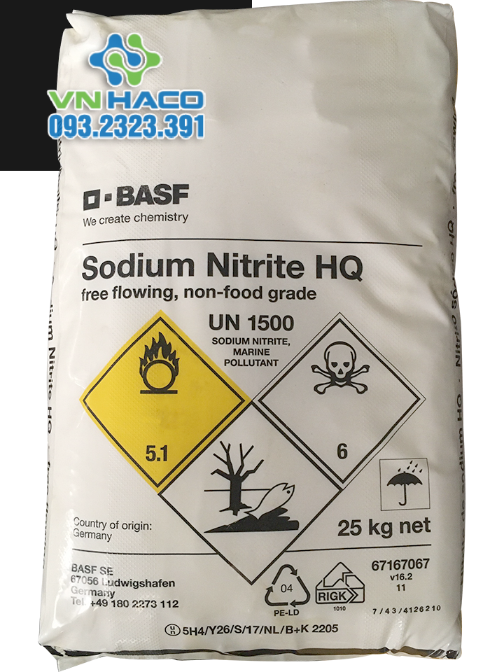 Sodium nitrite 99% NaNO2, Đức, 25kg/bao