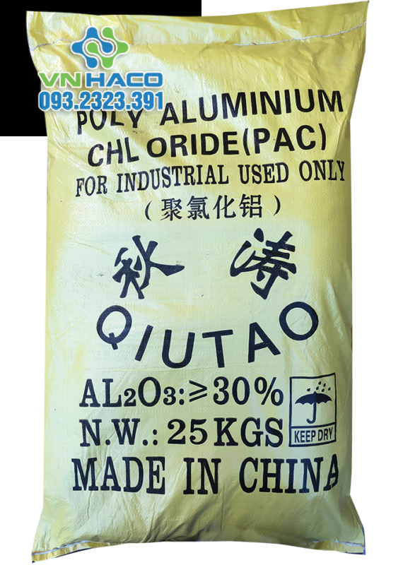 Chất keo tụ PAC QIUTAO Trung Quốc 25 kg/bao - HacoChem - Hóa chất công ...