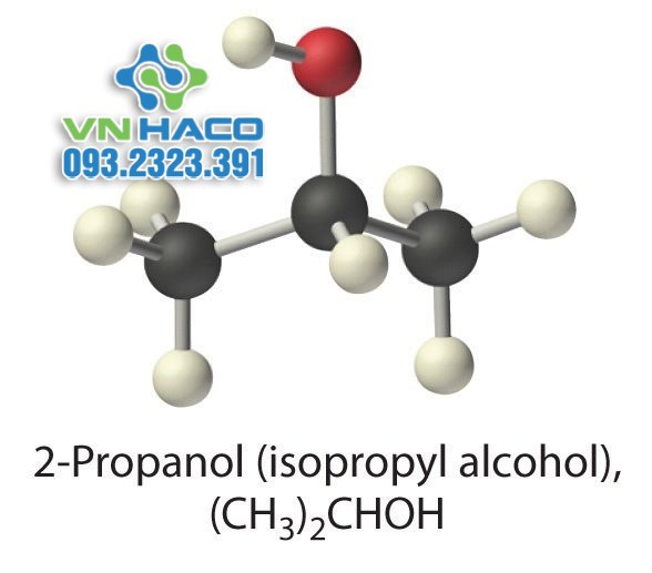 Hình ảnh hiện thị công thức phân tử của Isopropyl Alcohol C3H8O
