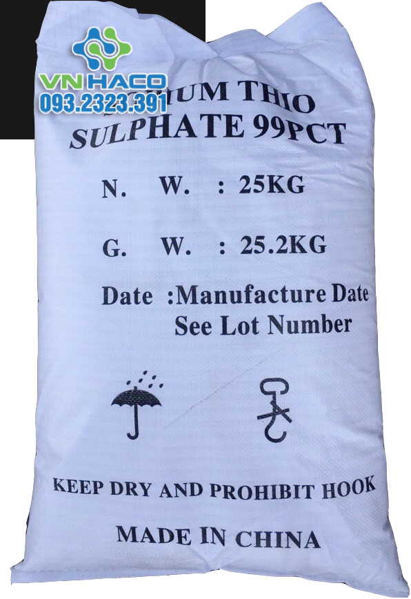 Sodium thiosulfate 99% Na2S2O3.5H2O, Trung Quốc, 25kg/bao