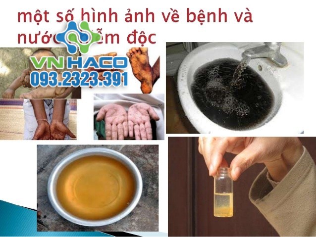 Hình ảnh nước nhiễm sắt (màu nâu) và mangan (màu đen)