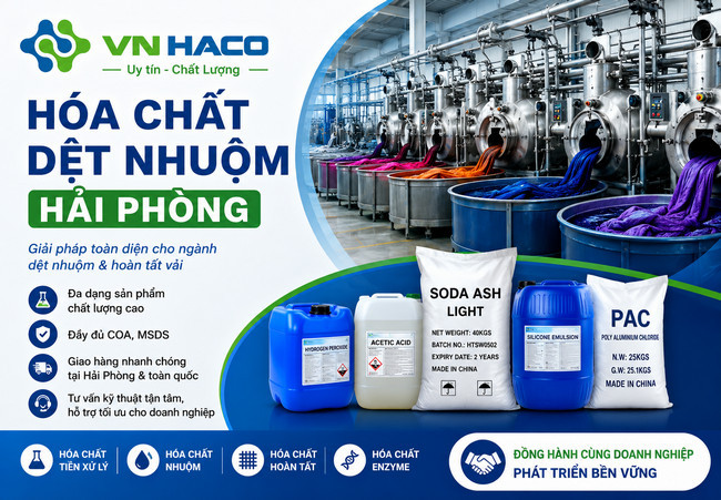 Hóa chất ngành dệt nhuộm tại Hải Phòng